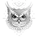 Buho+brujula+para e hijo tattoo design idea