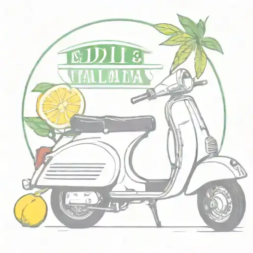 "Eddie & Vinny's" Coastal Italian, restaurant logo, Italy, almalfi coast, Vespa, lemons tattoo design idea