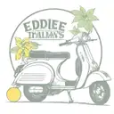 "Eddie & Vinny's" Coastal Italian, restaurant logo, Italy, almalfi coast, Vespa, lemons tattoo design idea