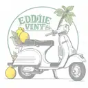 "Eddie & Vinny's" Coastal Italian, restaurant logo, Italy, almalfi coast, Vespa, lemons tattoo design idea