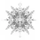 antarctica and technology infused snowflake tattoo design idea