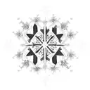 antarctica and technology infused snowflake tattoo design idea