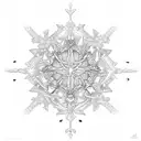 antarctica and technology infused snowflake tattoo design idea
