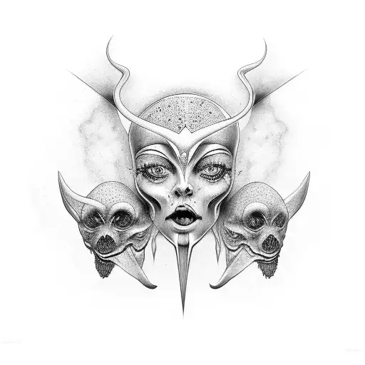 triple goddess  tattoo design idea