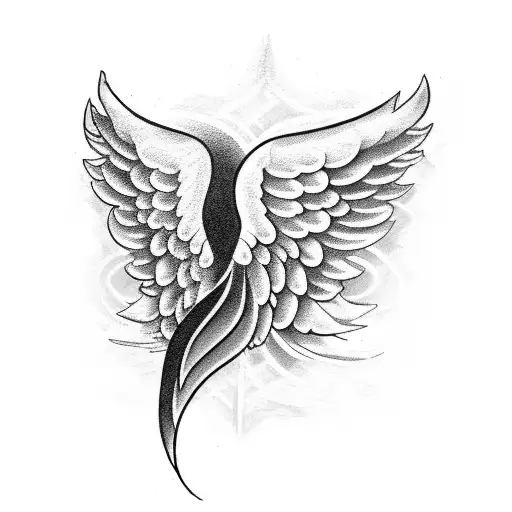 angel wing on forearm tattoo design idea