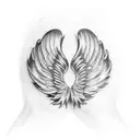 angel wing on forearm tattoo design idea