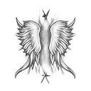 angel wing on forearm tattoo design idea