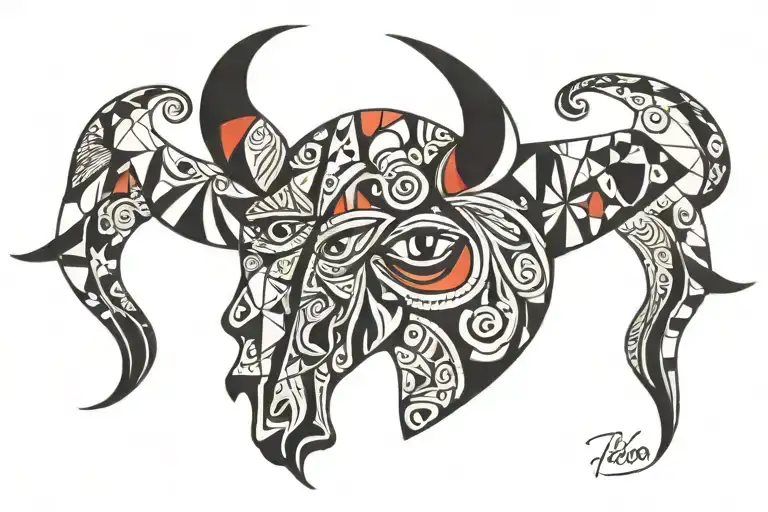 in the style of Picasso tattoo design idea