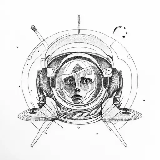 astronaut sitting on jupiter tattoo design idea