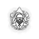 a design for a marxist trans non binary activist, incoporate "no gods, no masters"  tattoo design idea