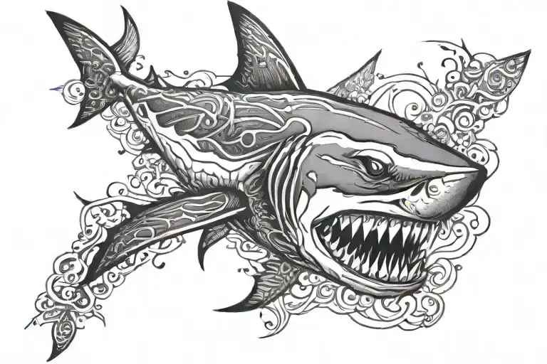 cover up tattoo shark desing wild all back tattoo design idea