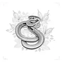 snake and butterflies  tattoo design idea