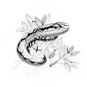 snake and butterflies  tattoo design idea
