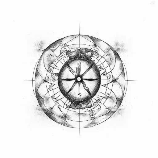 Calcifer acuarella and gallifreyan chaos tattoo design idea