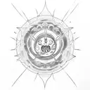 Calcifer acuarella and gallifreyan chaos tattoo design idea