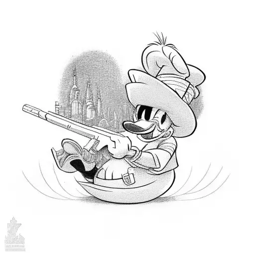 donald duck als gangster tattoozeichnung tattoo design idea