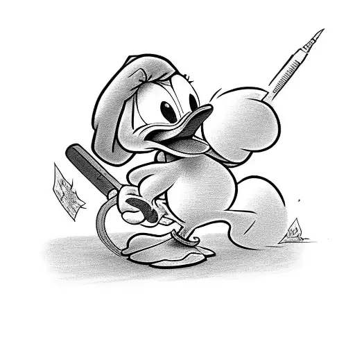 donald duck als verbrecher tattoo design idea