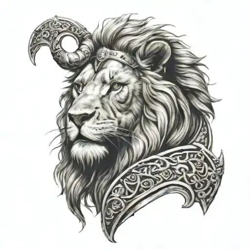 lion vikings tattoo design idea