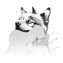 A JavaScript code snippet transforming into a pack of dogs tattoo design idea