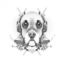 A JavaScript code snippet transforming into a pack of dogs tattoo design idea
