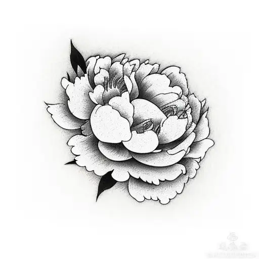 peonies with femme fatale  tattoo design idea