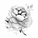 peonies with chaos tattoo design idea