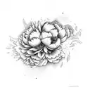 peonies with chaos tattoo design idea