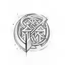 Algiz rune tattoo design idea