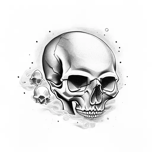 Dotwork "Skull With Joyboy" Tattoo Idea BlackInk AI