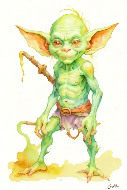 goblin with a joint tattoo design idea