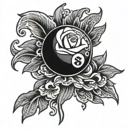 pool ball 9 tattoo design idea