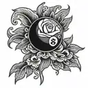 pool ball 9 tattoo design idea