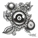 pool ball 9 tattoo design idea