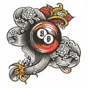 pool ball 9 tattoo design idea