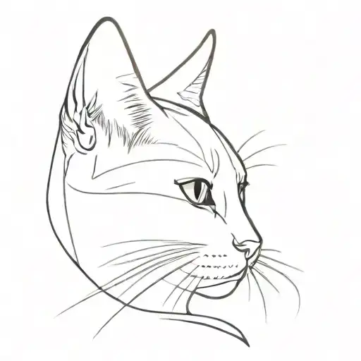 cat with brown spot in right eye  tattoo design idea