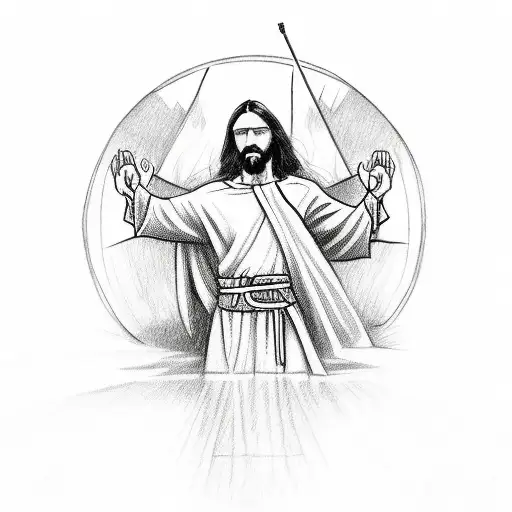 Jesus praying warrior  tattoo design idea