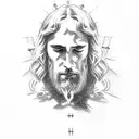 Jesus praying sketch  tattoo design idea