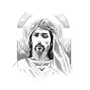 Jesus praying sketch  tattoo design idea
