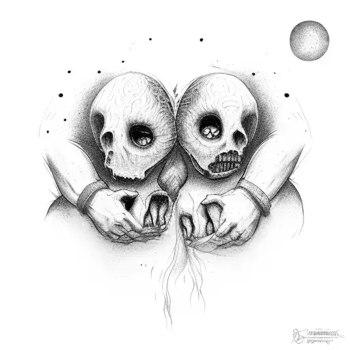 Two friends holding each other up as they rise from the ashes, representing the strength of their unbreakable bond tattoo design idea