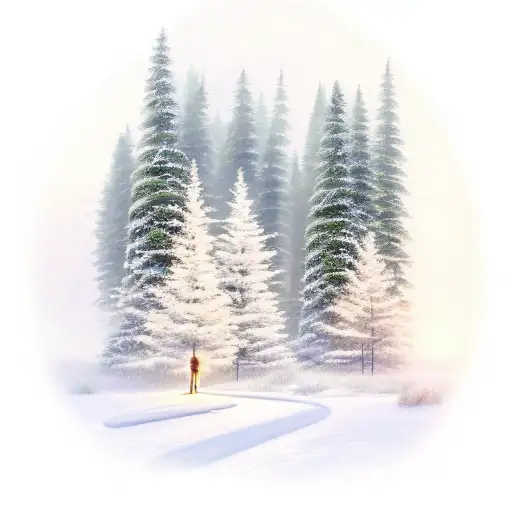 A serene camping scene, with a cozy camping chair nestled among tall pine trees tattoo design idea