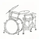 drum set tattoo design idea