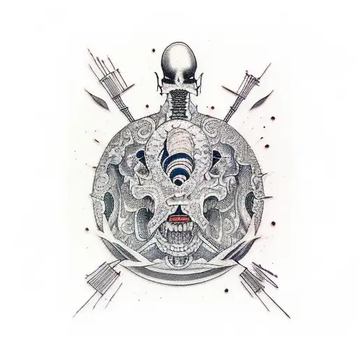 Life stages from birth to death tattoo design idea