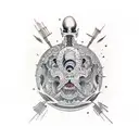 Life stages from birth to death tattoo design idea