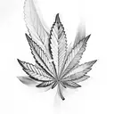 Marijuana leaf  tattoo design idea