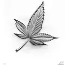 Marijuana leaf  tattoo design idea