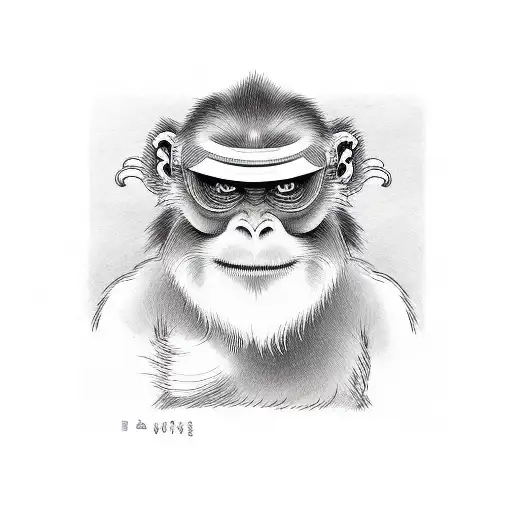 Hear no evil, see no evil, speak no evil monkeys in a traditional Japanese style tattoo design idea