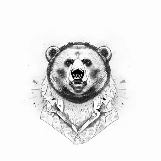 hustler money bear relentless tattoo design idea