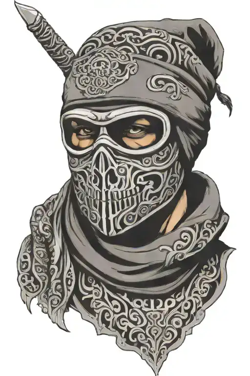 low rider ski mask tattoo design idea