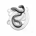 a snake biting a diamond tattoo design idea