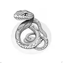 a snake biting a diamond tattoo design idea
